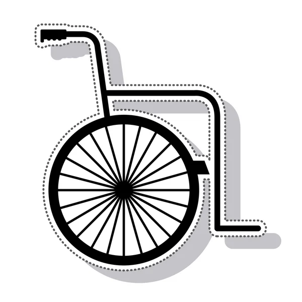 Silla de ruedas silueta aislado icono — Archivo Imágenes Vectoriales