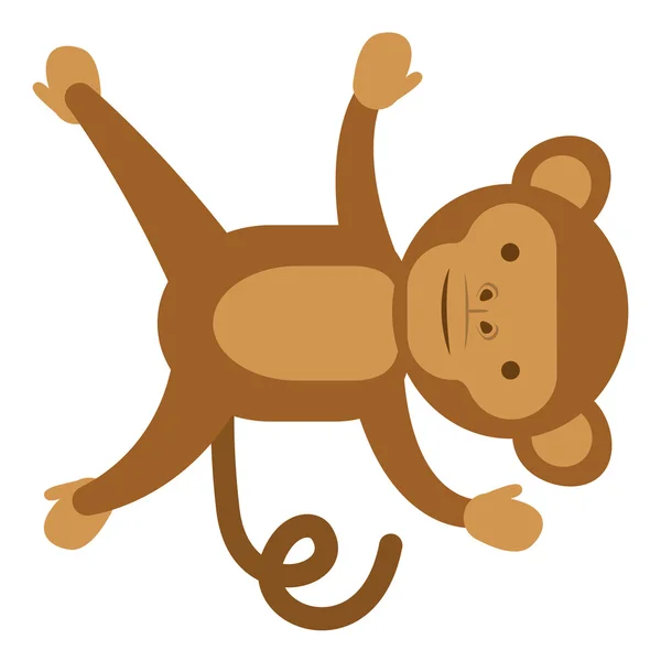 웃 긴 원숭이 고립 된 아이콘 — 스톡 벡터