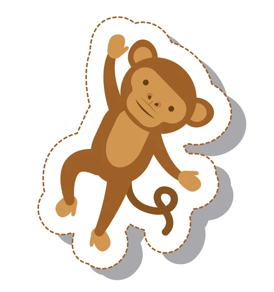 Mono divertido icono aislado — Archivo Imágenes Vectoriales