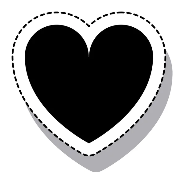 Corazón amor aislado icono — Vector de stock
