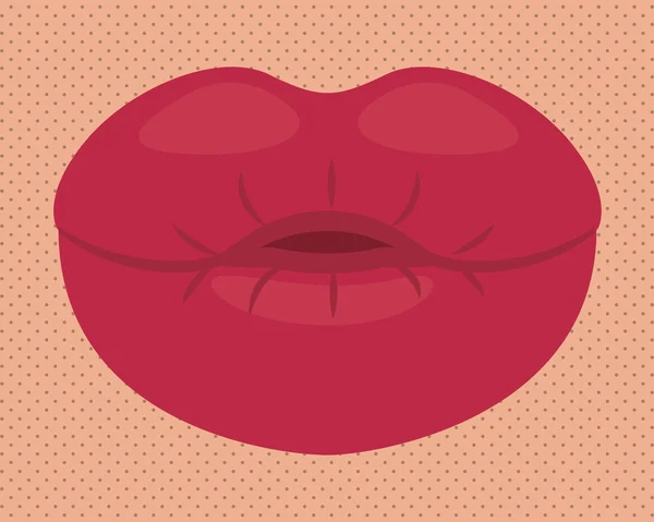 Läpparna kvinnliga popkonst isolerade ikonen — Stock vektor