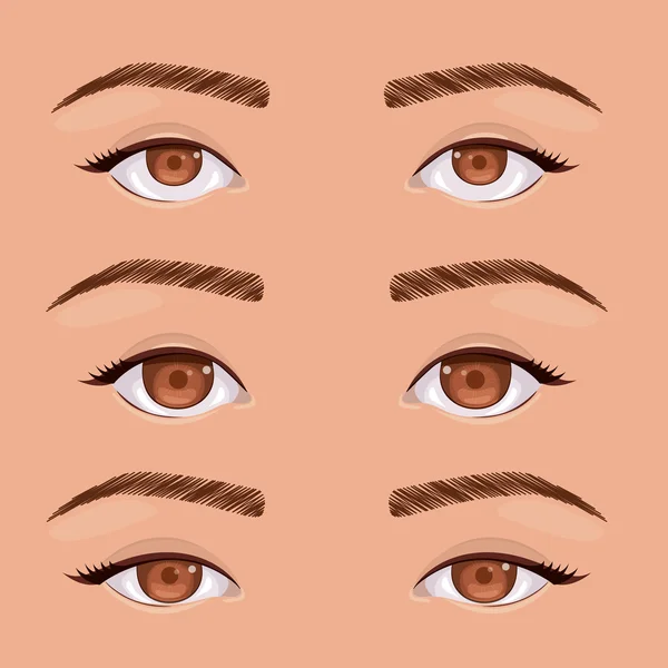 Ojos establecidos arte pop humano aislado — Archivo Imágenes Vectoriales