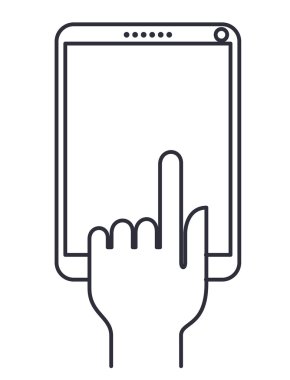 Tablet cihaz izole simgesi