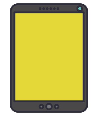 Tablet cihaz izole simgesi