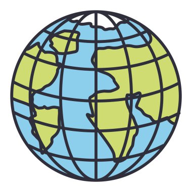 Planet earth küre izole simgesini