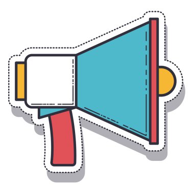 megafon siluet simge vektör illüstrasyon izole