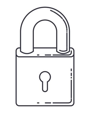 güvenli asma kilit kilit izole simgesi