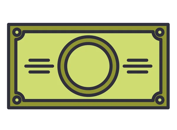 Billet argent dollar icône isolée — Image vectorielle
