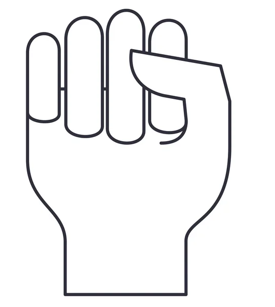 Menselijke geïsoleerde handpictogram — Stockvector