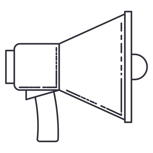 Megafoon silhouet geïsoleerd pictogram vector illustratie ontwerp — Stockvector