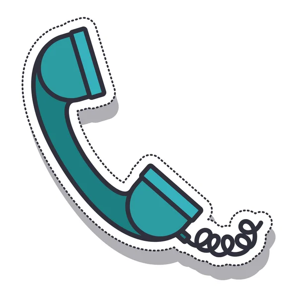 Telephone phone isolated icon — Stock Vector