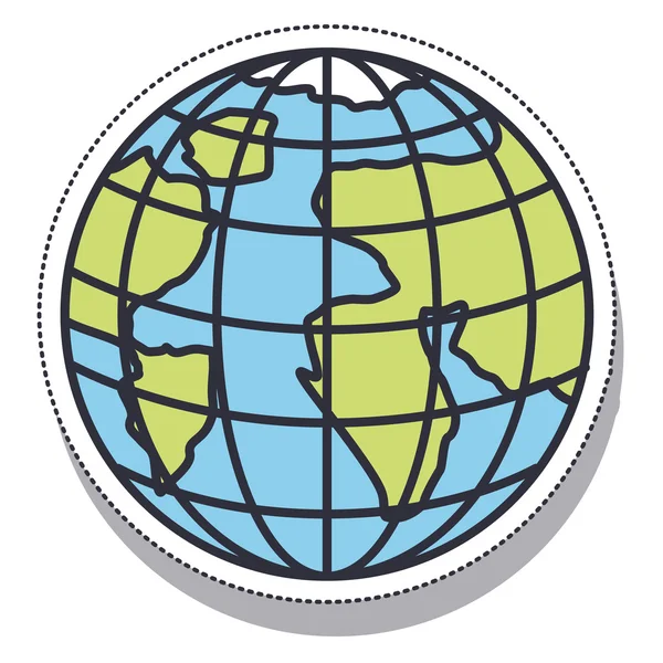 Planeta terra esfera ícone isolado — Vetor de Stock