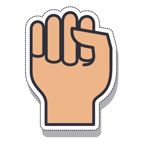 Mano humano aislado icono — Vector de stock