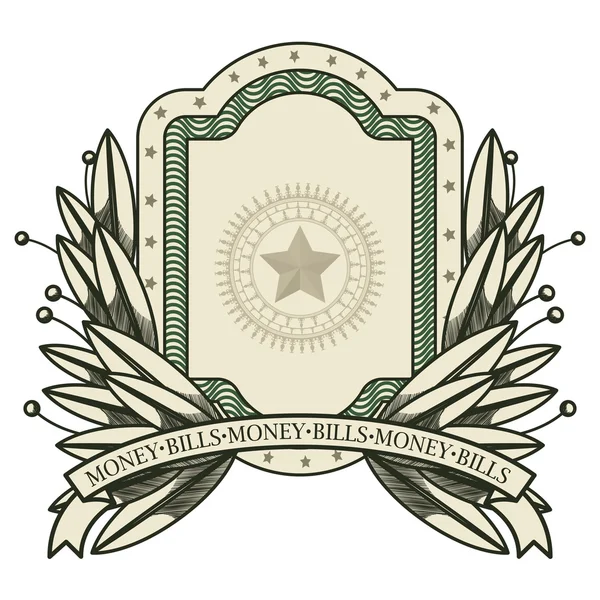 Dollar emblème sceau icône isolée — Image vectorielle