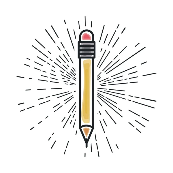 Ikona na białym tle ołówek narzędzie office — Wektor stockowy