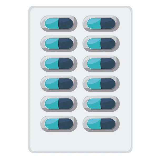 Pilules médicaments icône isolée — Image vectorielle