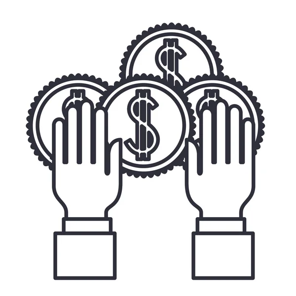Moneda dinero aislado icono vector ilustración diseño — Vector de stock