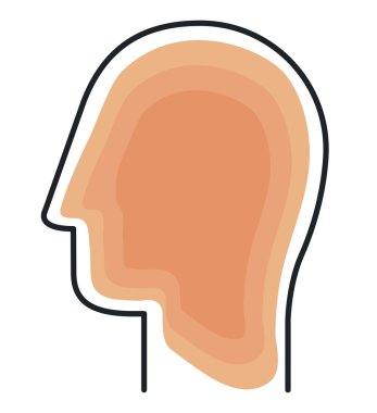 genç adam profili simgesi izole edildi