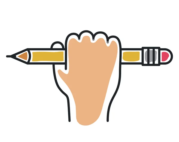 Bleistift Werkzeug Büro isoliert Symbol — Stockvektor