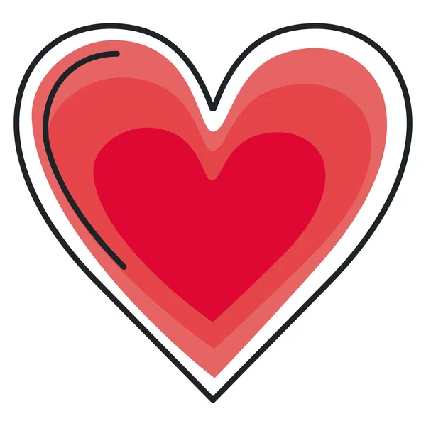 Heart love isolated icon — Stock Vector