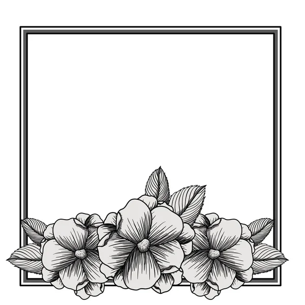 花卉装饰典雅的外框 — 图库矢量图片