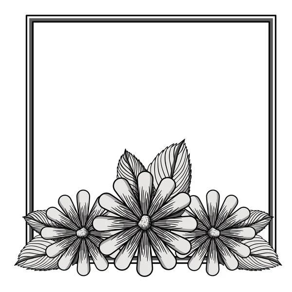 Elegant frame with floral decoration — Stock Vector