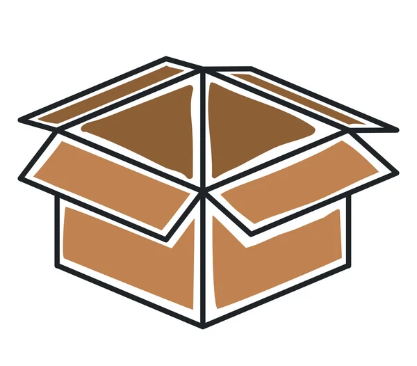 Schachtel Karton Verpackung isoliert Symbol Vektor Abbildung — Stockvektor