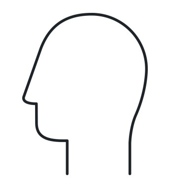 genç adam profili simgesi izole edildi