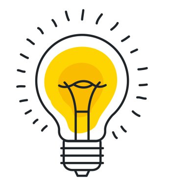 Ampul Işık izole simgesi