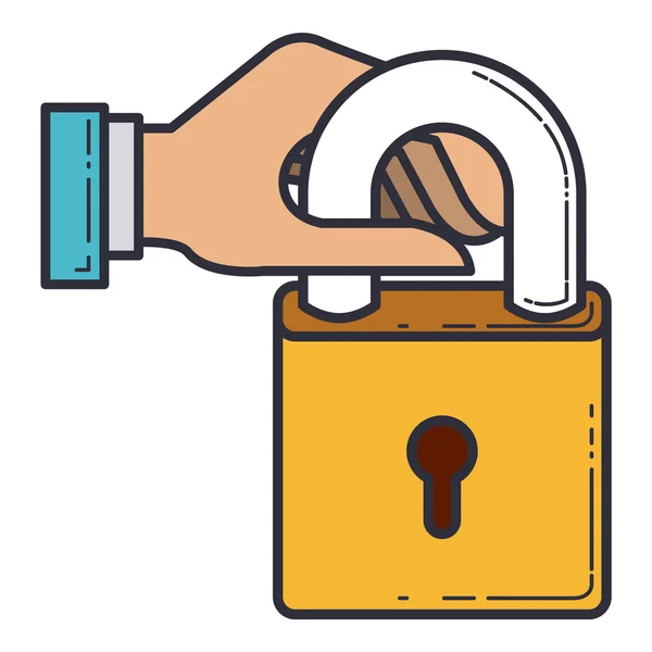 Säkra hänglås isolerade låsikonen — Stock vektor