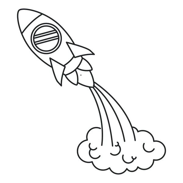 Rocket spouštění spouštěč izolované ikona — Stockový vektor