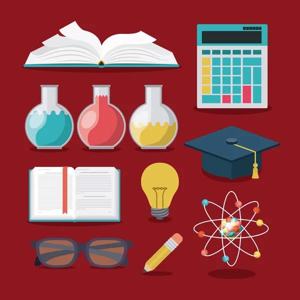 Onderwijs levert concept geïsoleerde pictogram — Stockvector