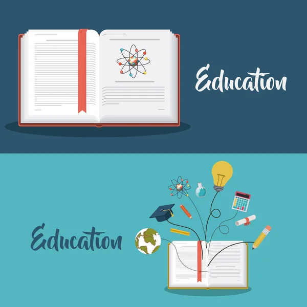 Education supplies concept isolated icon — Stock Vector