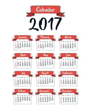 2017 yılı takvim tasarım