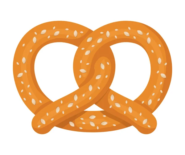 Delicioso ícone isolado pretzel — Vetor de Stock