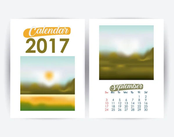 2017 año calendario diseño — Archivo Imágenes Vectoriales