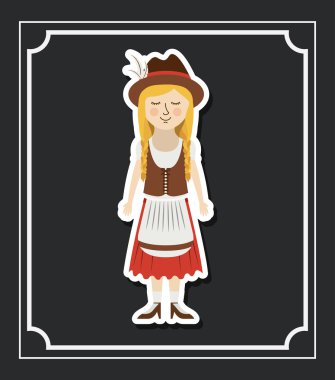 kadın geleneksel bez oktoberfest tasarım