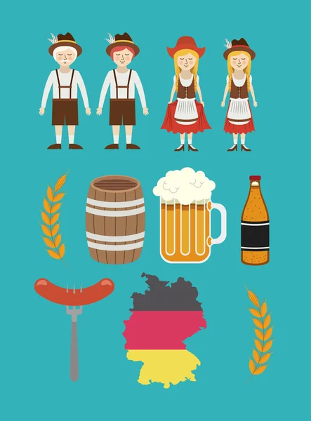 Beer germany oktoberfest design — Stock Vector