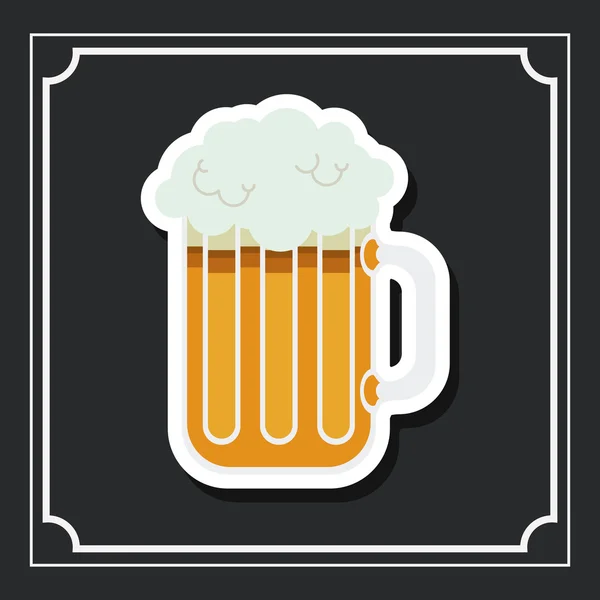 ガラス ビール飲むデザイン — ストックベクタ
