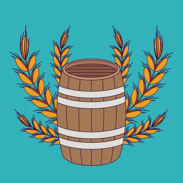 Barril cerveza bebida diseño — Vector de stock