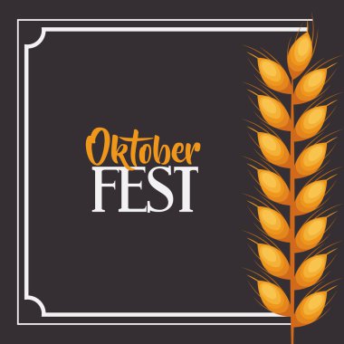 buğday kulak çerçeve oktoberfest tasarım