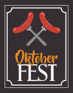 sosis çatal oktoberfest tasarım