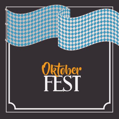 bayrak mavi çerçeve oktoberfest tasarım