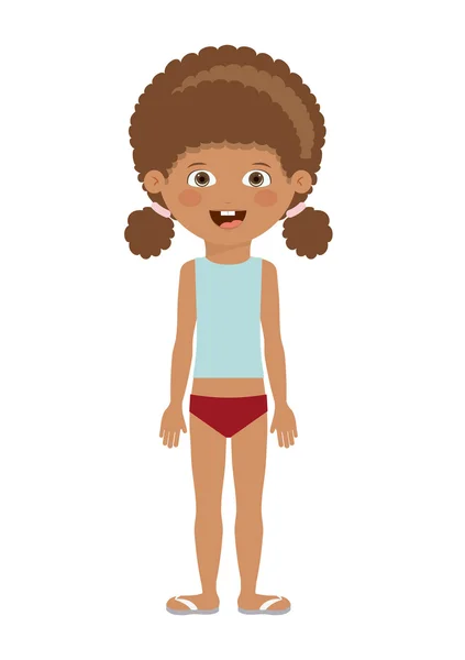 Mädchen Kind Schwimmstoff Design — Stockvektor