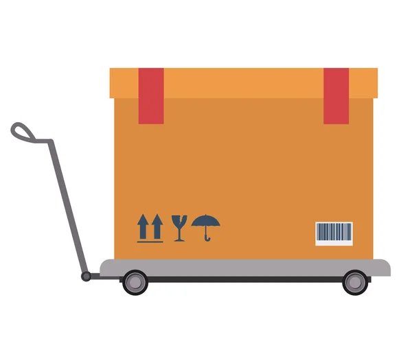 Desain logistik pengiriman kotak - Stok Vektor