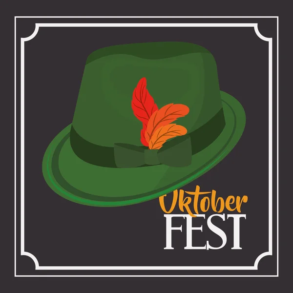 Hat green oktoberfest design — Stock Vector