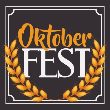 buğday kulak çerçeve oktoberfest tasarım