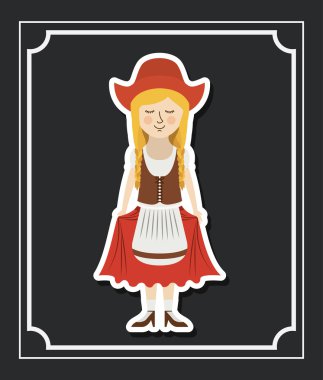 kadın geleneksel bez oktoberfest tasarım