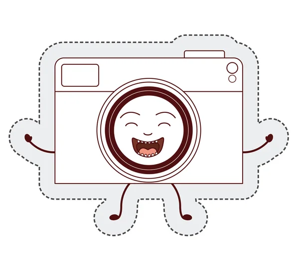 Camera cartoon sticker design — Stock Vector