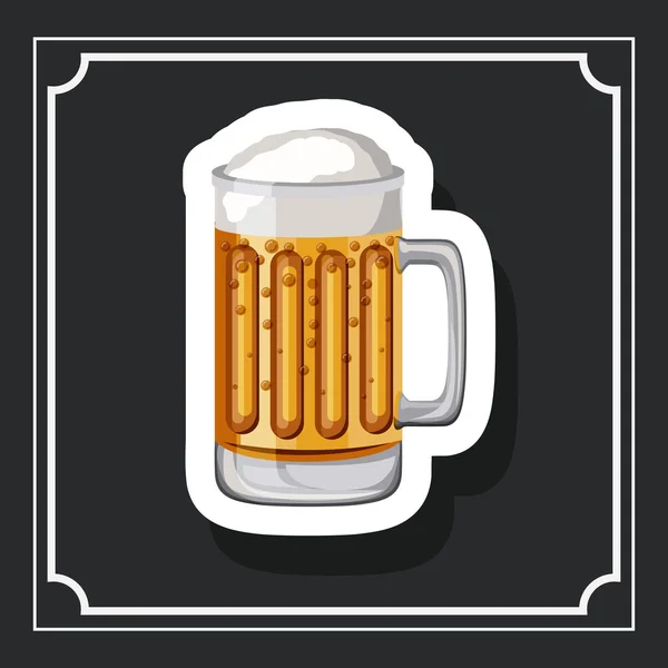 Glas-Bier-Drink-Design — Stockvektor